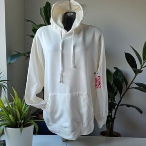 🆕️ Cream Kangaroo Pouch Hoodie Unisex Sweater Size L